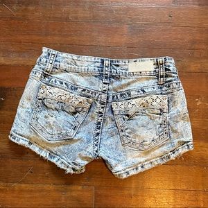 Buckle Jean shorts bedazzled